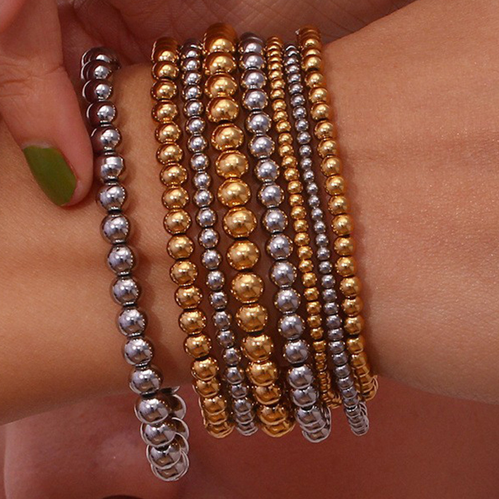 Crea - Metallic Stackable Fashion Gold Bracelet (4mm)