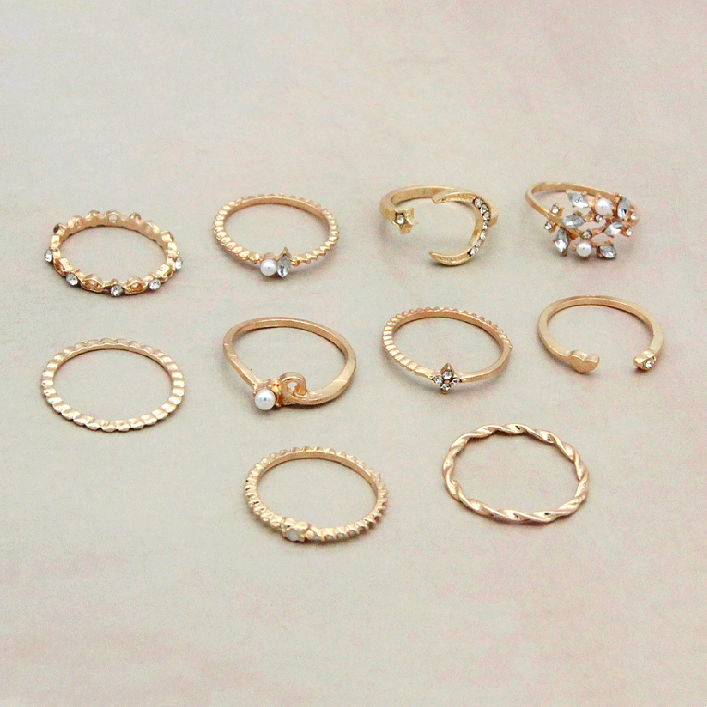 Moon and Star - 10 Piece Jewelry Ring