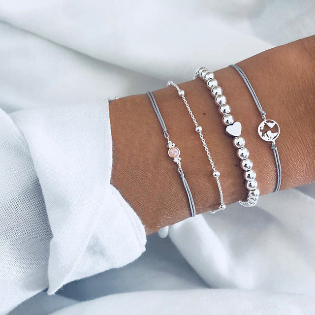 Alora – Trendy Set of Bracelets in Lime Shade