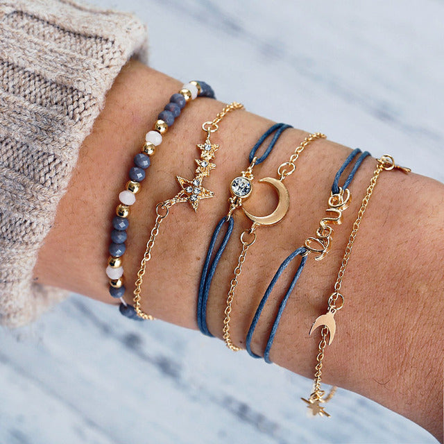 Alora – Trendy Set of Bracelets in Lime Shade