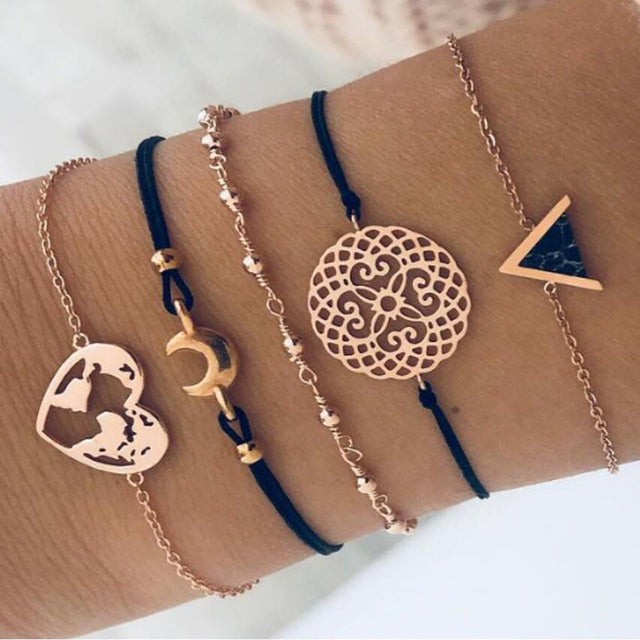 Alora – Trendy Set of Bracelets in Lime Shade