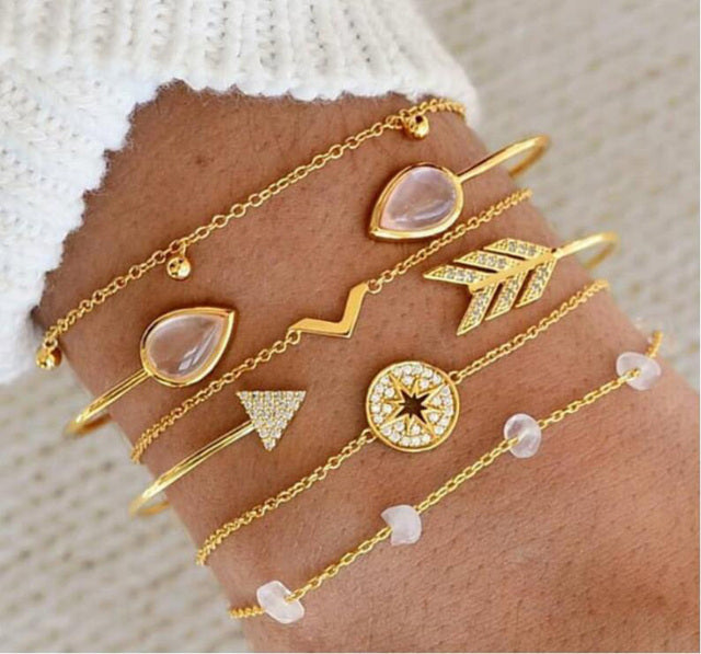 Alora – Trendy Set of Bracelets in Lime Shade