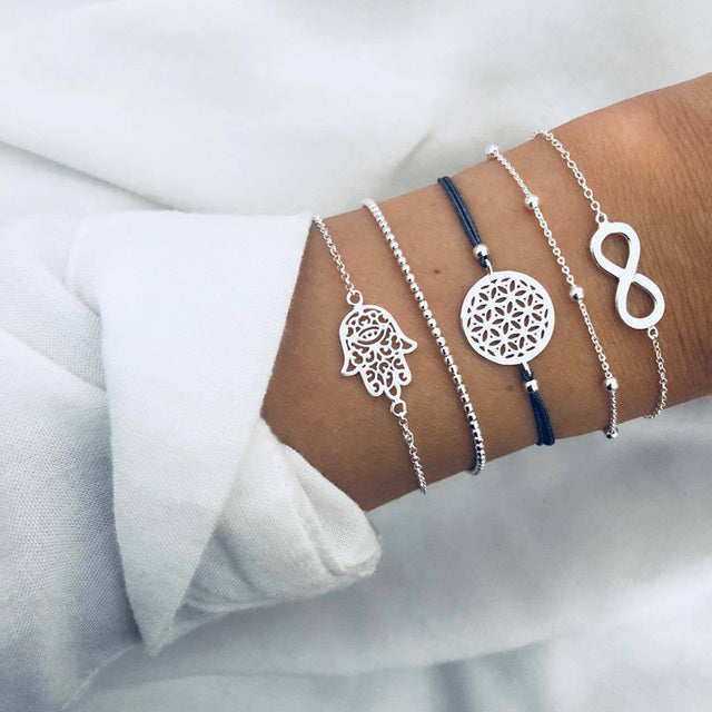 Alora – Trendy Set of Bracelets in Lime Shade