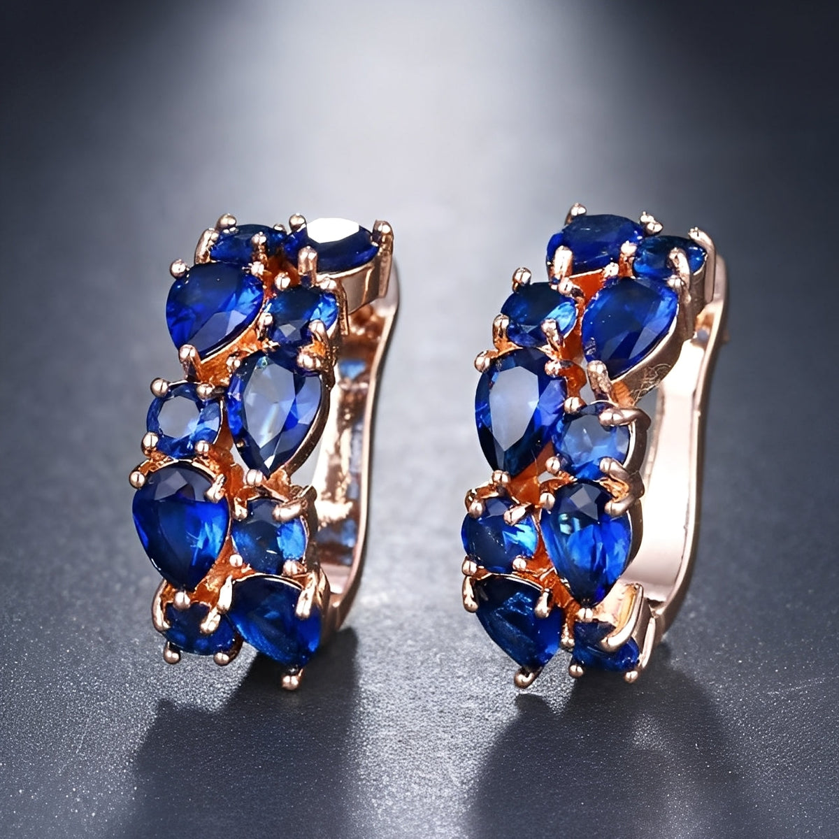 Telma – Trendy Multicolored Earrings in Rose Gold