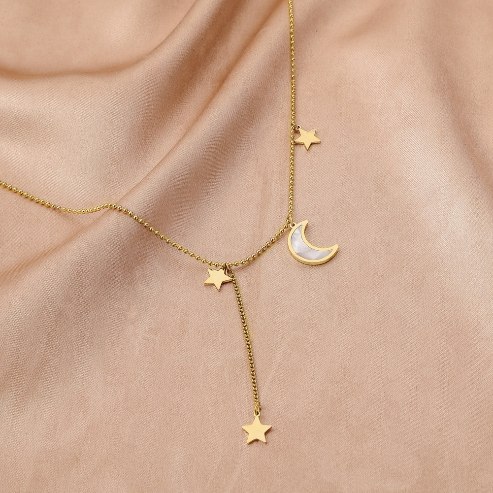 Crescent Moon Star Necklace