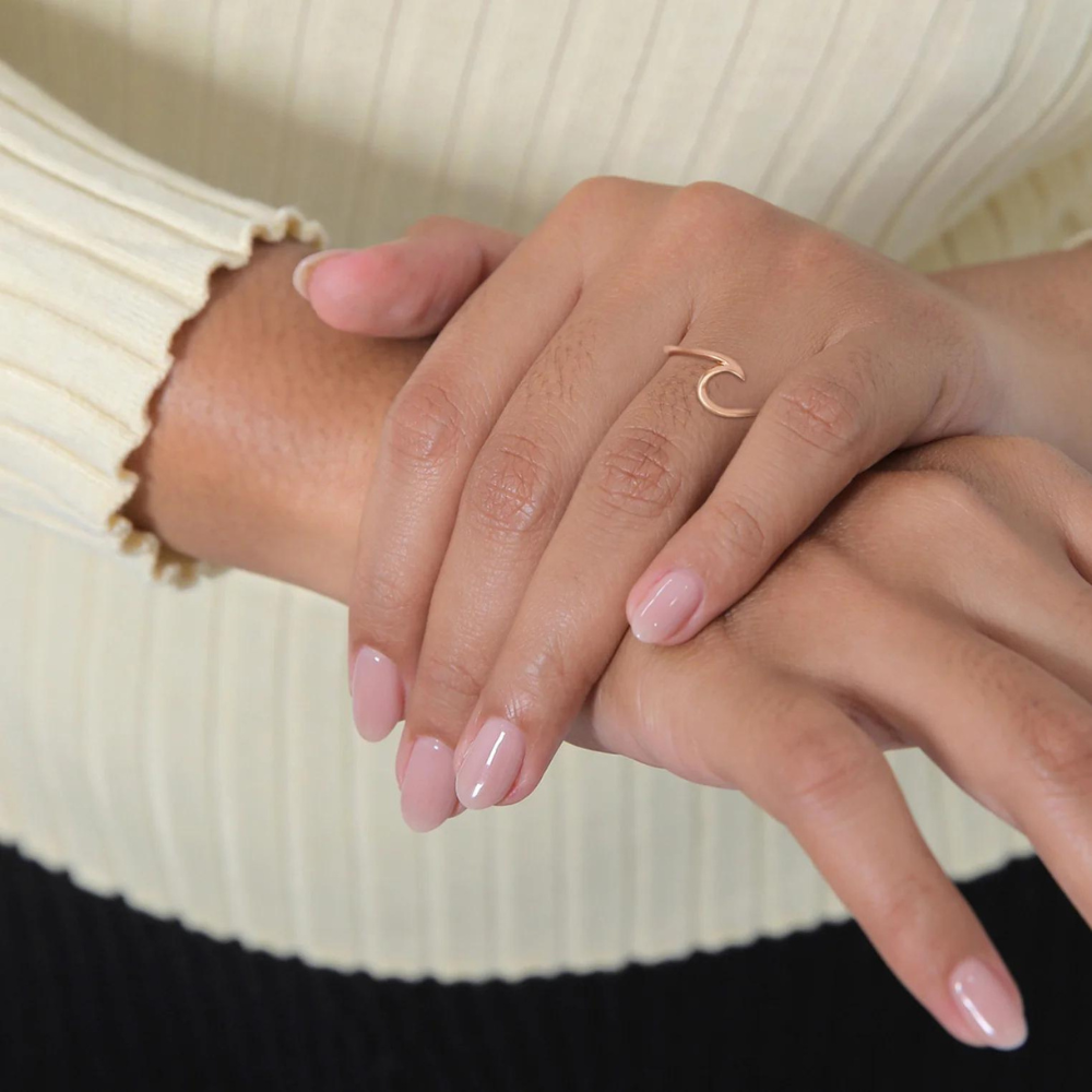 Sleek Wave Ring - Silver Wave-Designed Ring