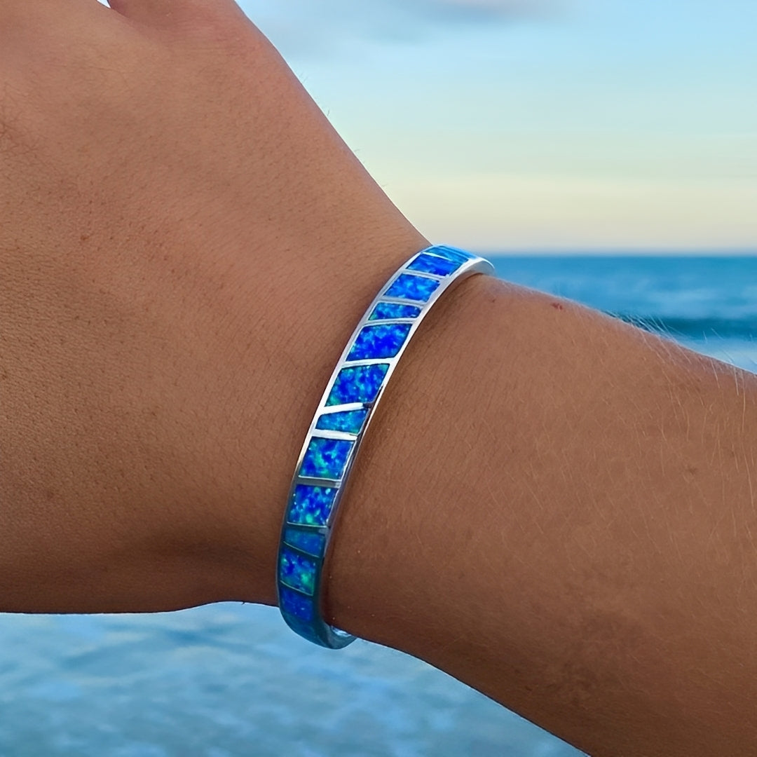 Ocean – Bracelet crafted from Blue Opal and Silver