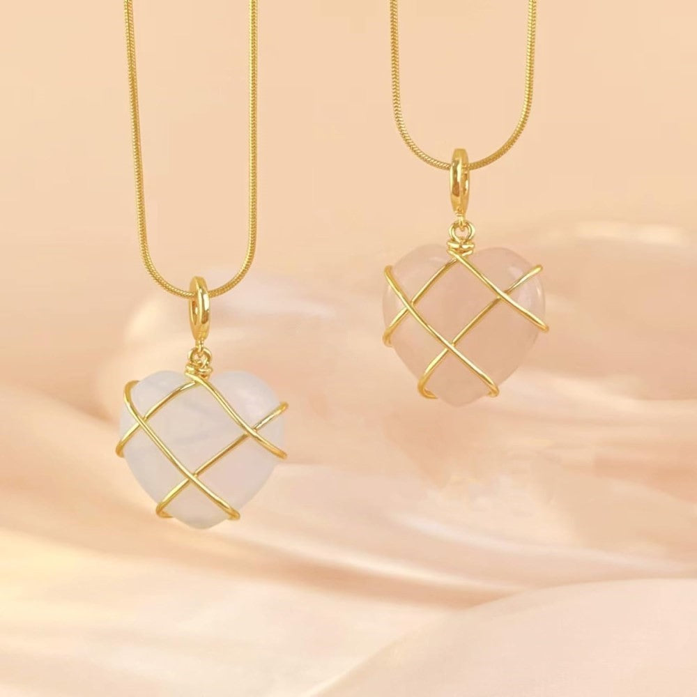 Heart Shaped Gem Necklace - Royal Heart Necklace