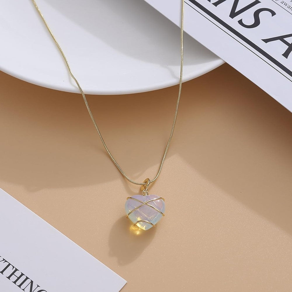 Heart Shaped Gem Necklace - Royal Heart Necklace