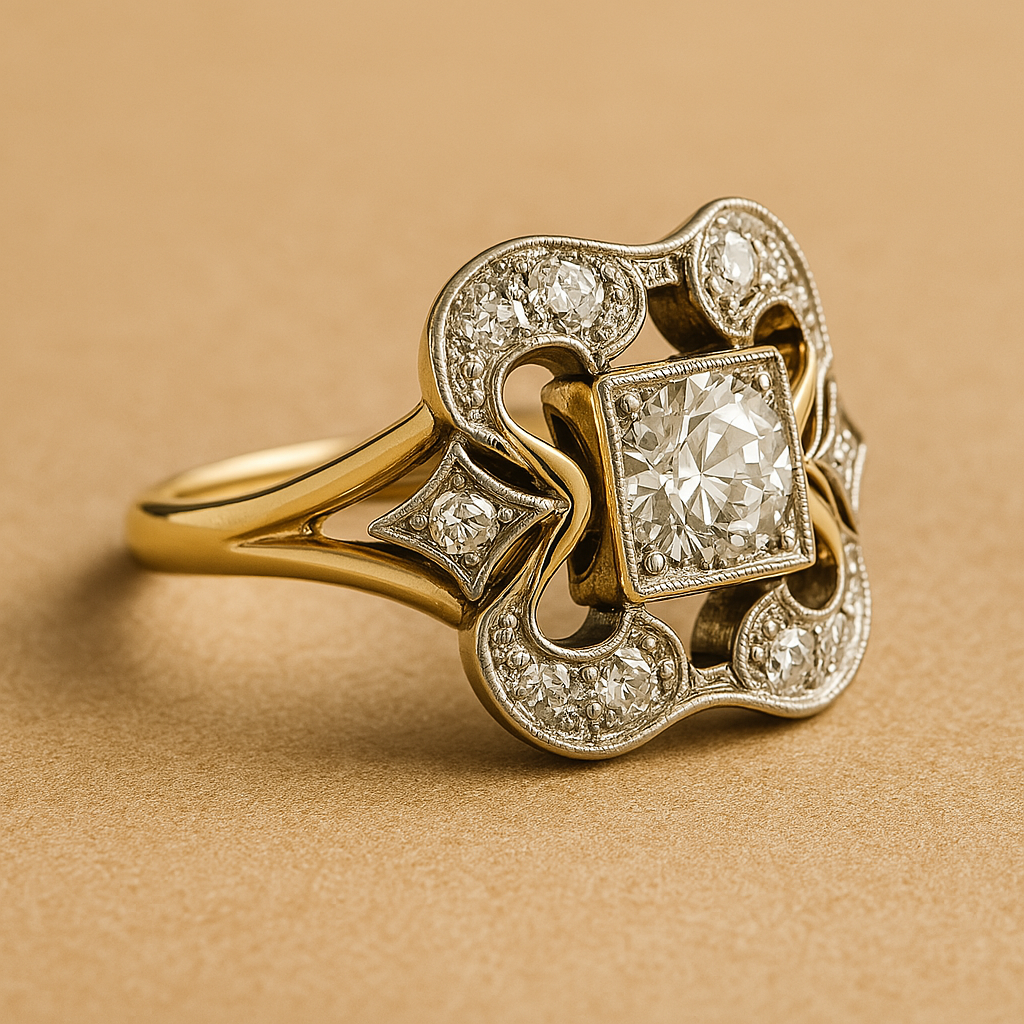Leanie – Vintage Gold Ring with Zirconia