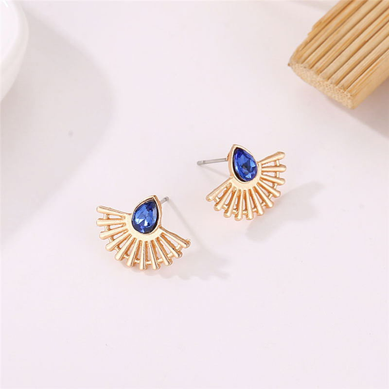 Art Deco Fan Earrings - Bohemian Stud Earrings