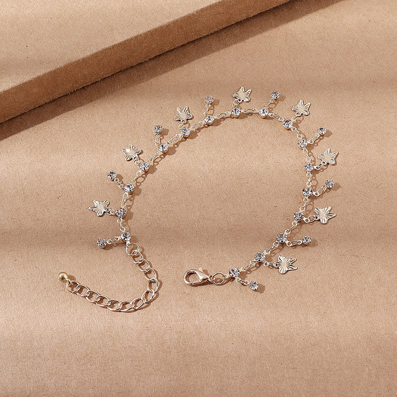 Butterfly Tassel Anklet - Zirconia Anklet
