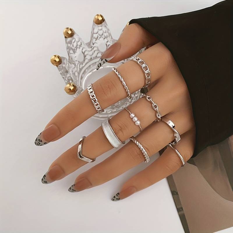 10 pieces stylish rings - Trendy Mix & Match Rings
