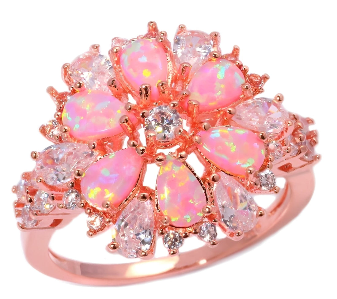 Rian – Graceful Ring Flower Fire Opal