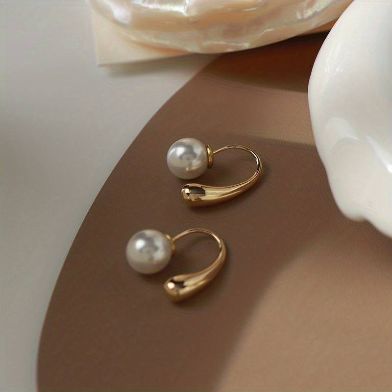Pearl Water Drop Earring - Water Drop Earring with Pearl Clasp