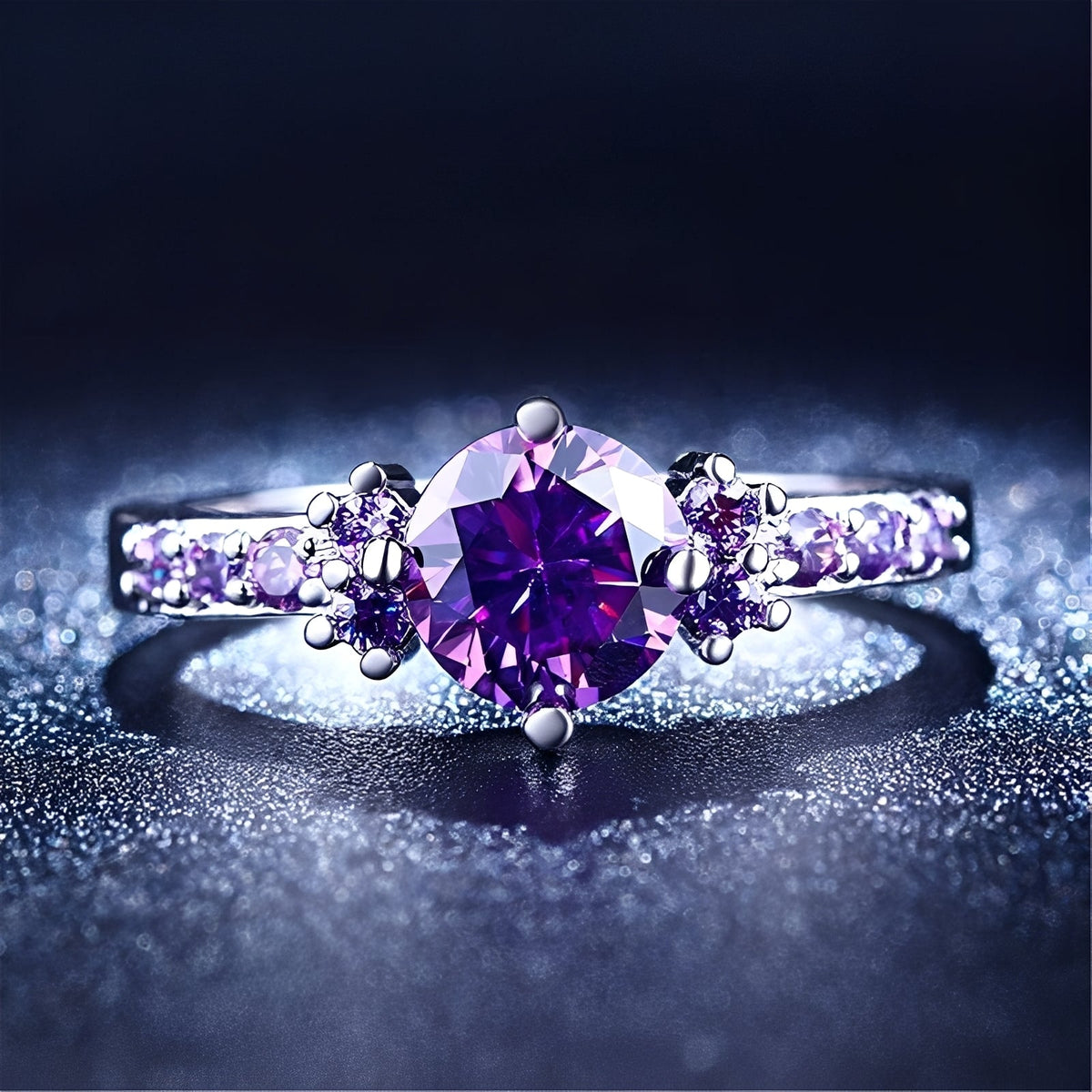 Coralie – Amethyst Violet Ring
