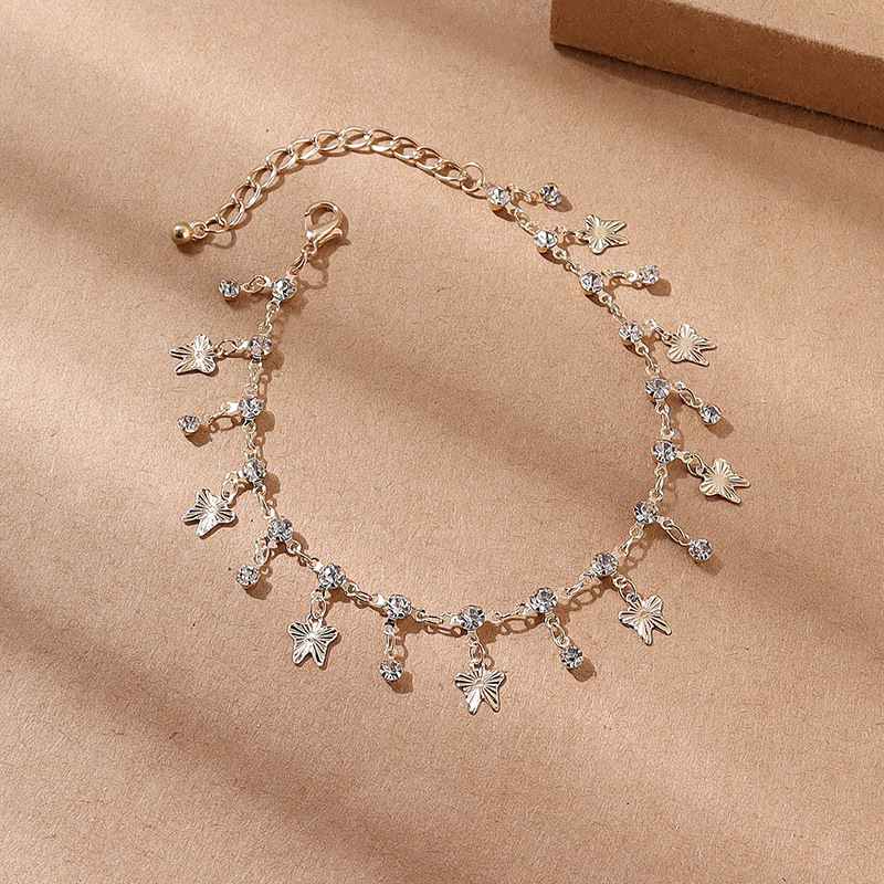 Butterfly Tassel Anklet - Zirconia Anklet