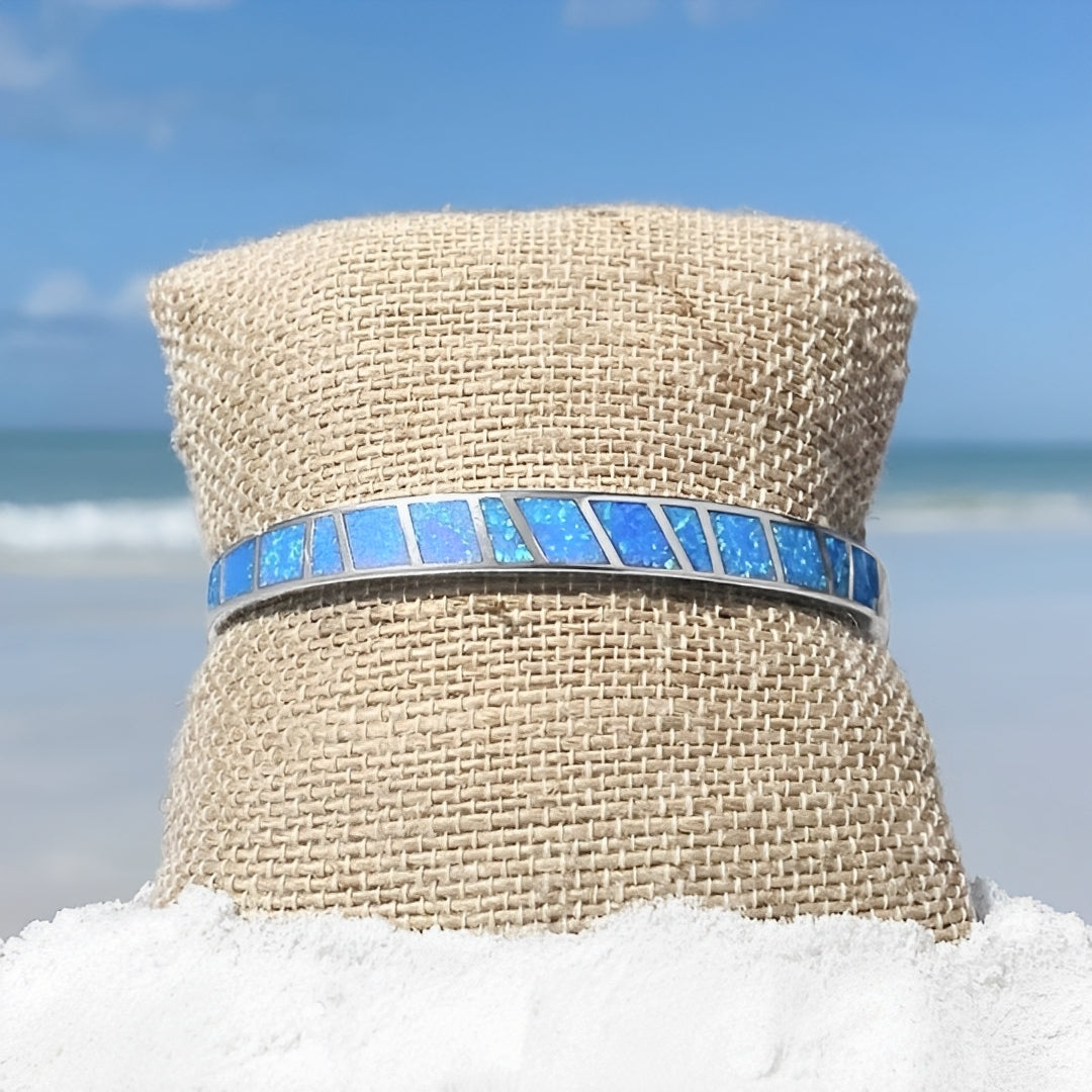 Ocean – Bracelet crafted from Blue Opal and Silver