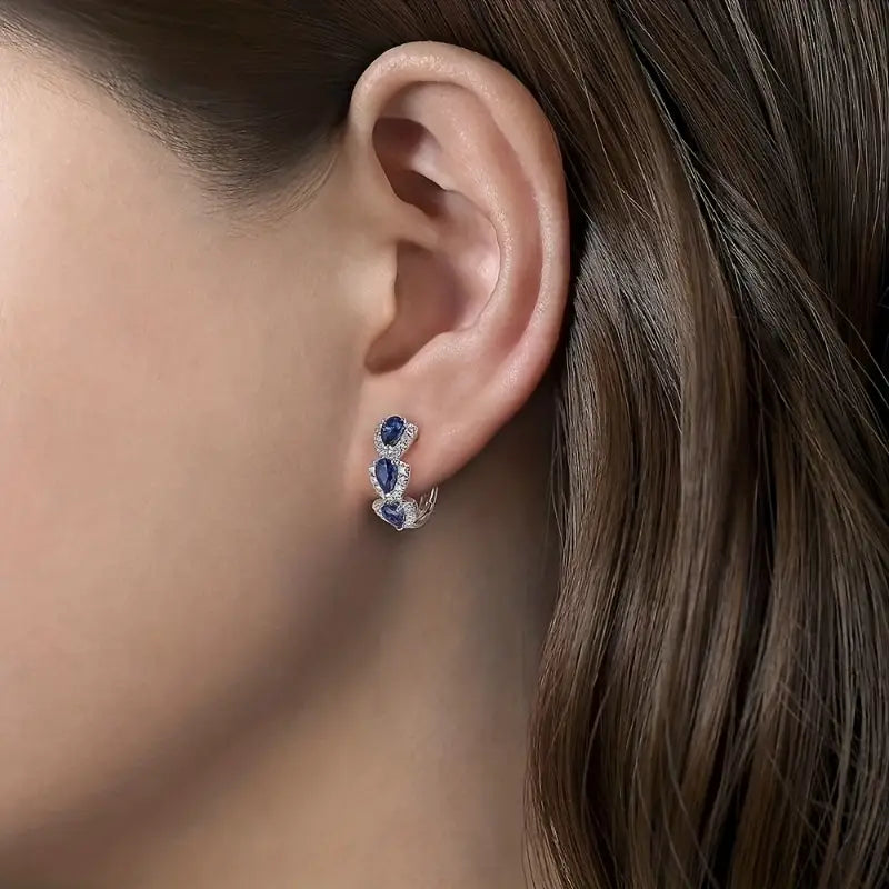 Ellie – Royal Blue Earrings with Sapphire, Stylish