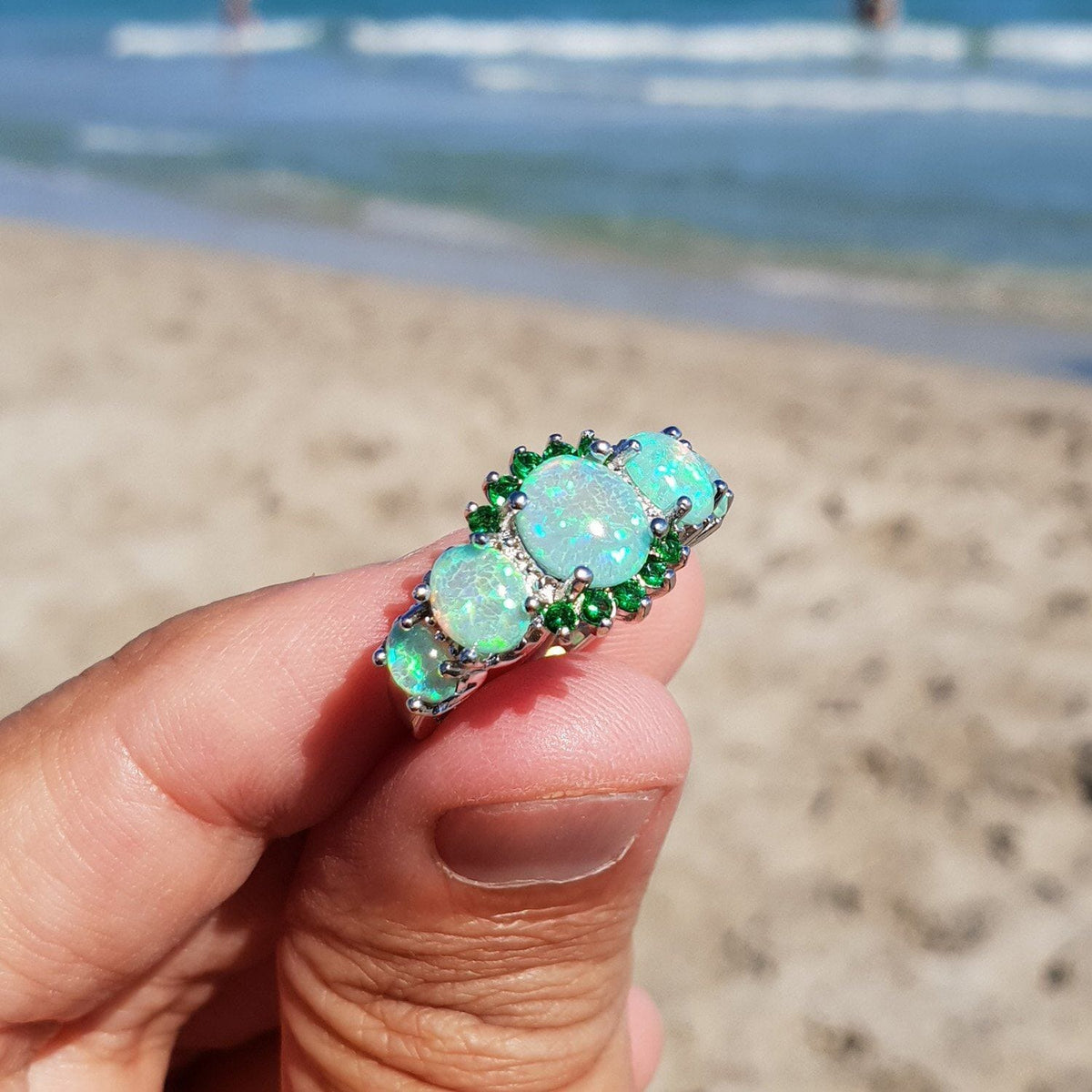 Toni – Ring Green Opal & Emerald