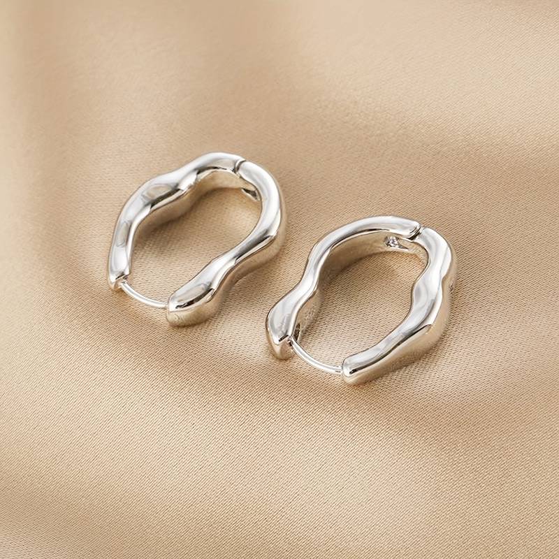 Irregular Hoop Earring - Wavy Hoop Earrings