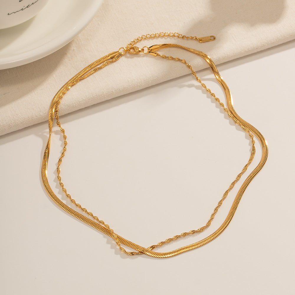 Double Twisted Chain - Layered Chain in Gold