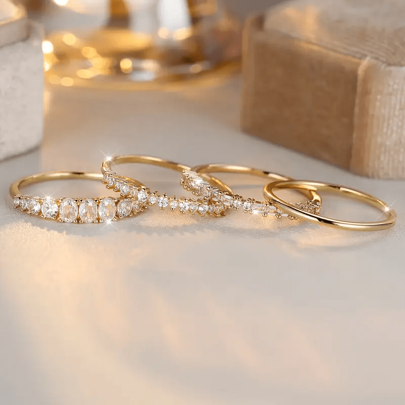Elyna – Stylish Gold Rings with Zircon Stones