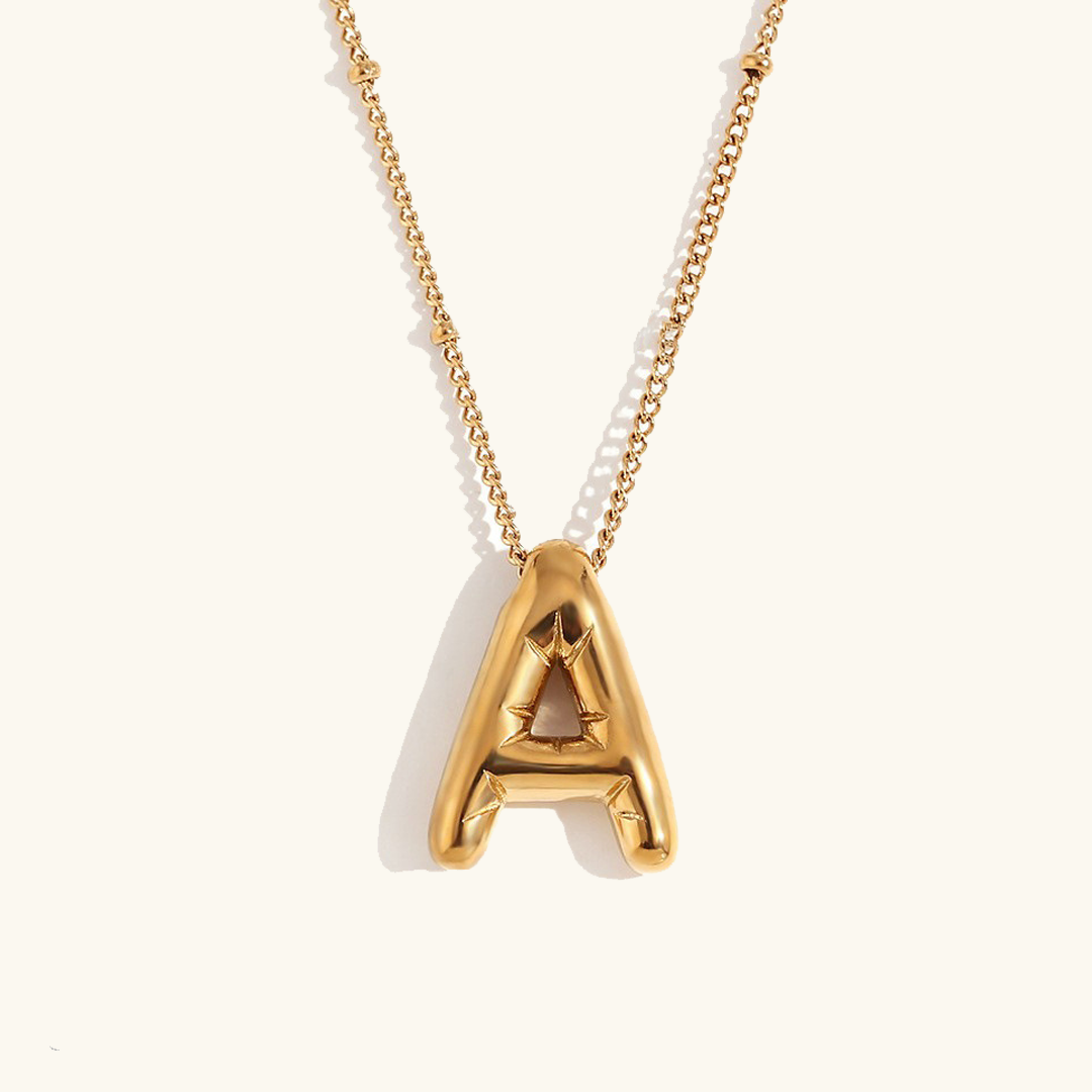 Balloon Gold Initials Necklace