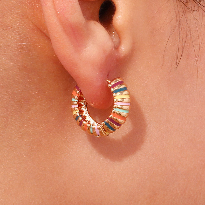 Chelsea – Golden Hoops with Colorful Stripes