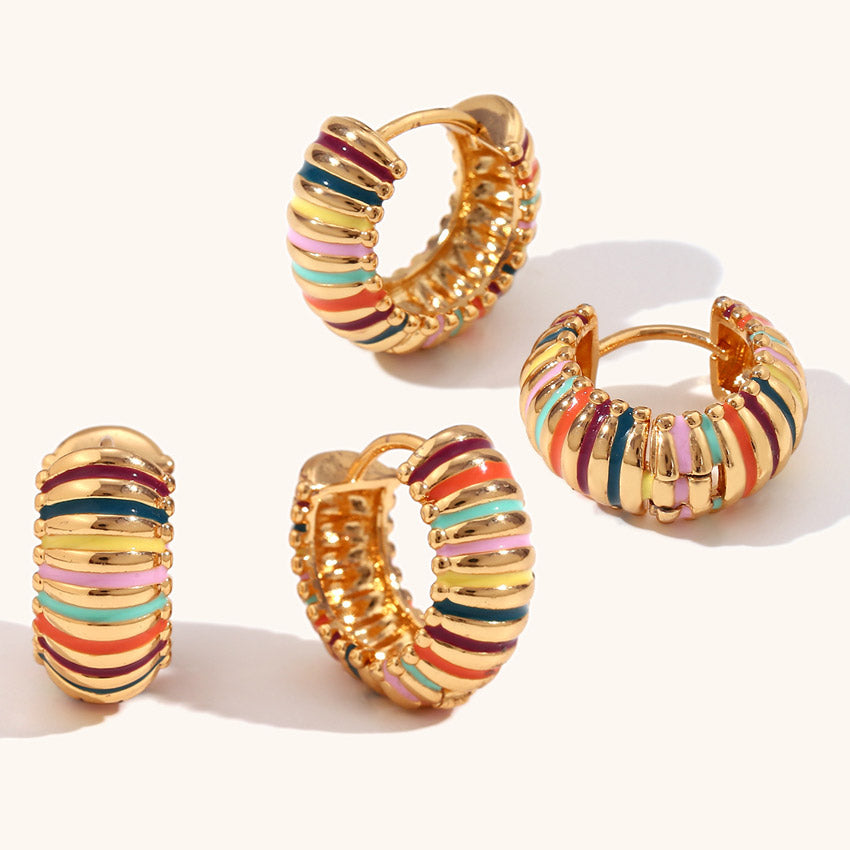 Chelsea – Golden Hoops with Colorful Stripes