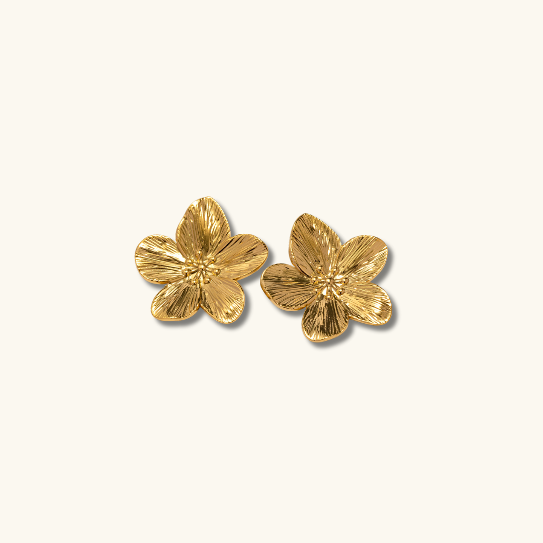 Allysa - Golden Flower Earrings