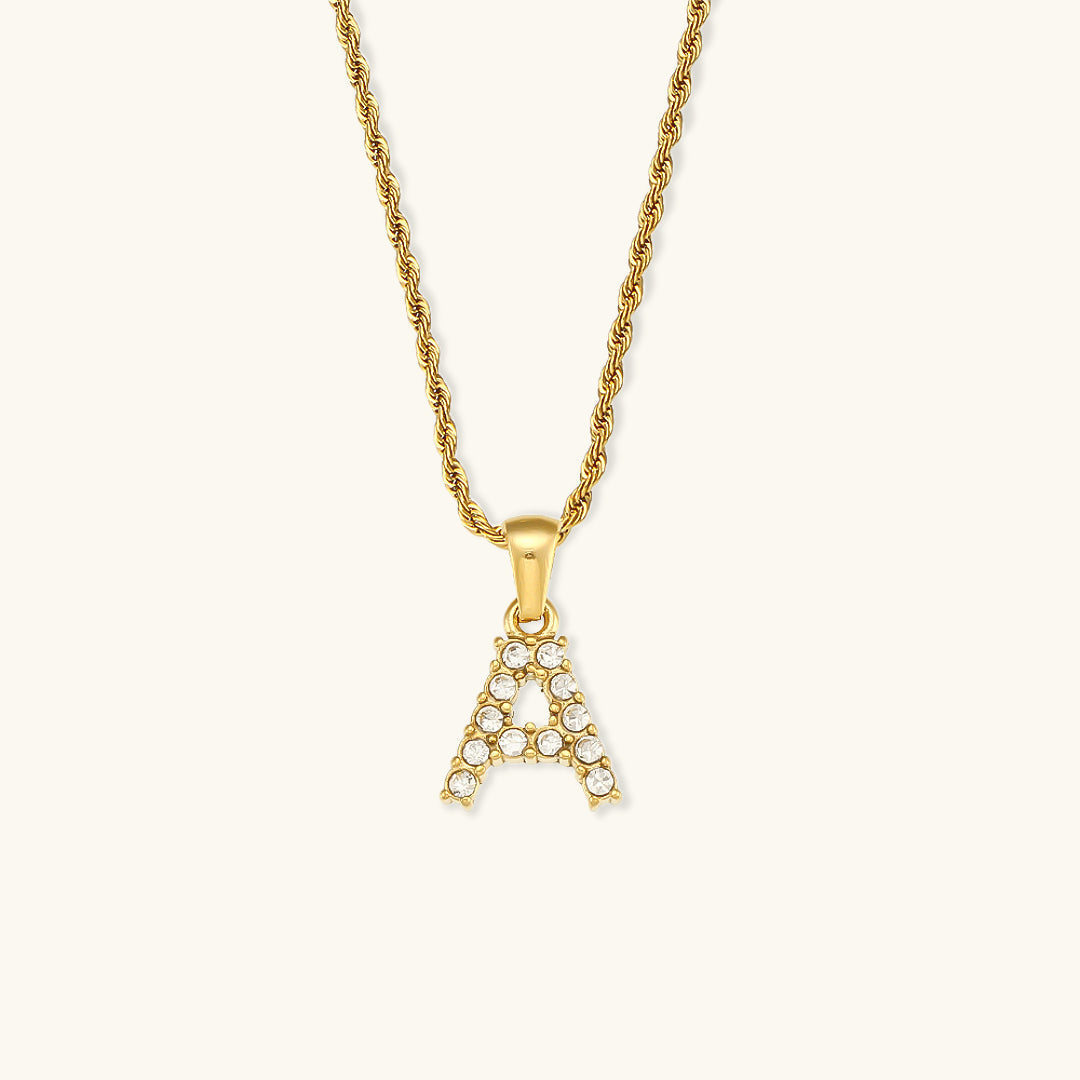 Maeve - Necklace featuring diamonds and letter initials