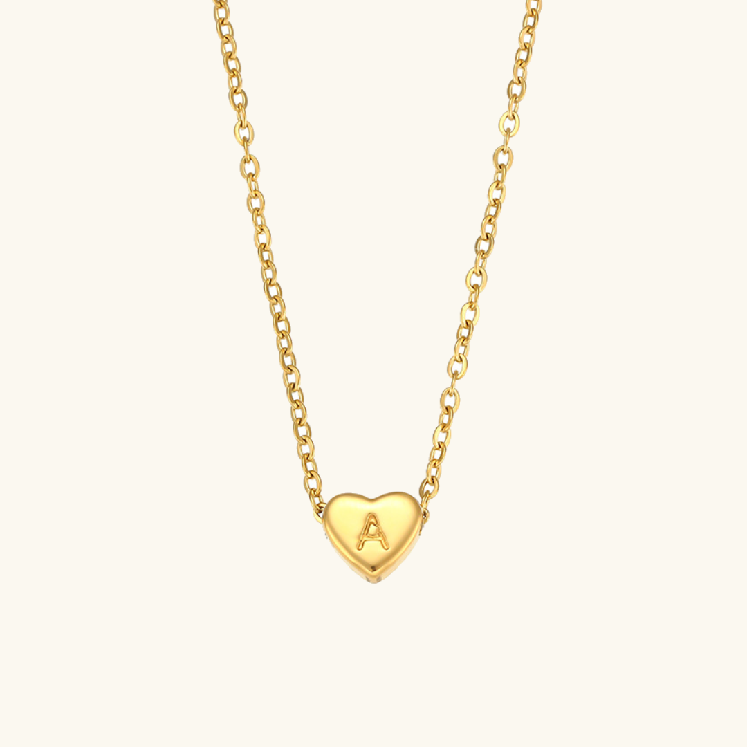Heart - Initial Gold Necklace