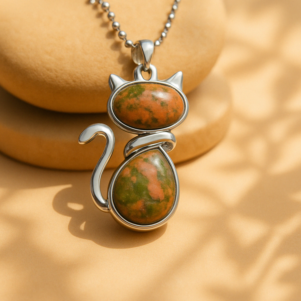 Mila – Cat Collar Crafted with Natural Stone