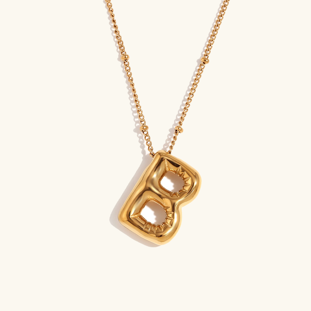 Balloon Gold Initials Necklace