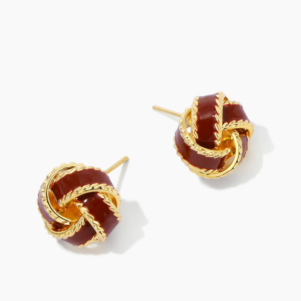 Lara – Vintage Enamel Stud Earrings Hoops