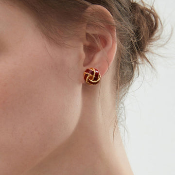 Lara – Vintage Enamel Stud Earrings Hoops