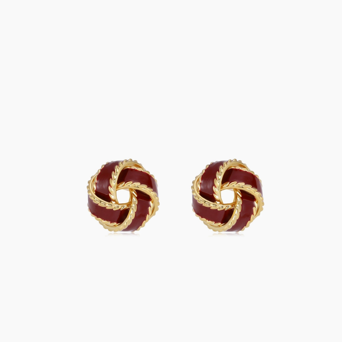 Lara – Vintage Enamel Stud Earrings Hoops