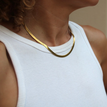 Snake Chain - Herringbone Collarbone Necklace