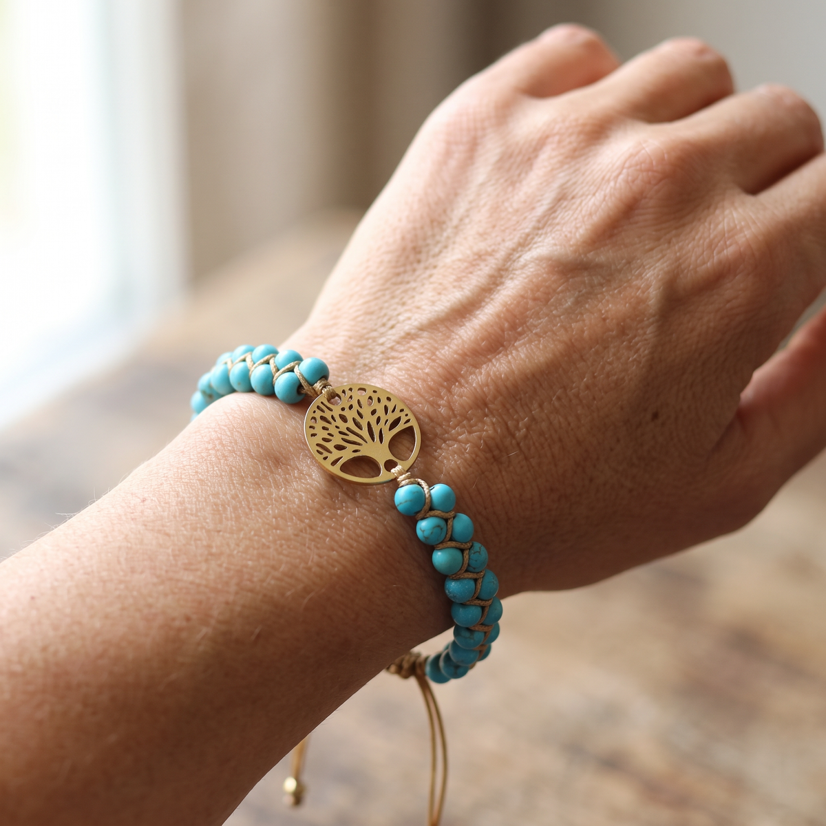 Nahla – Tree of Life Bracelet crafted from Turquoise Stone