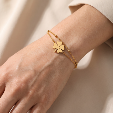 Sanya – Clover bracelet in gold and silver