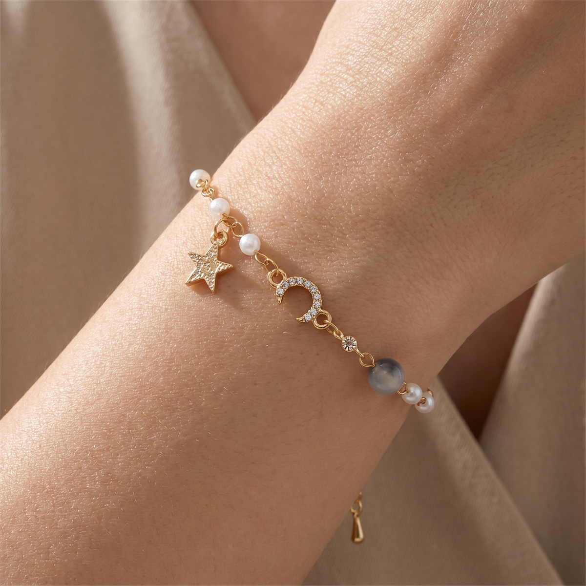 Selina – Bracelet Featuring Moon and Stars