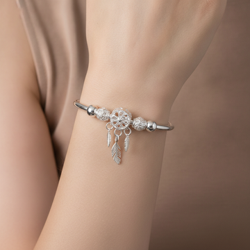 Aiyana – Adjustable Dreamcatcher Bracelet Crafted from 925 Silver