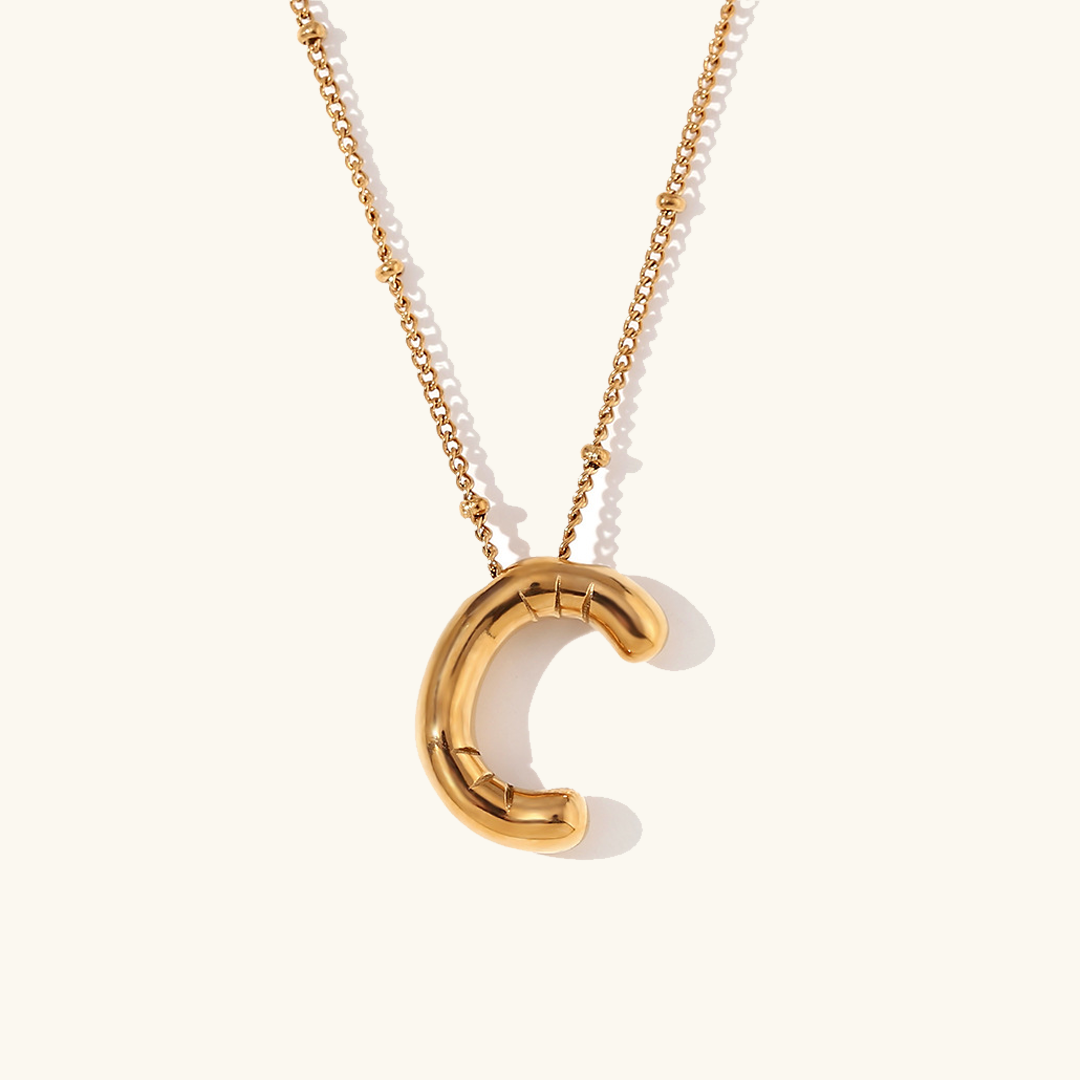 Balloon Gold Initials Necklace