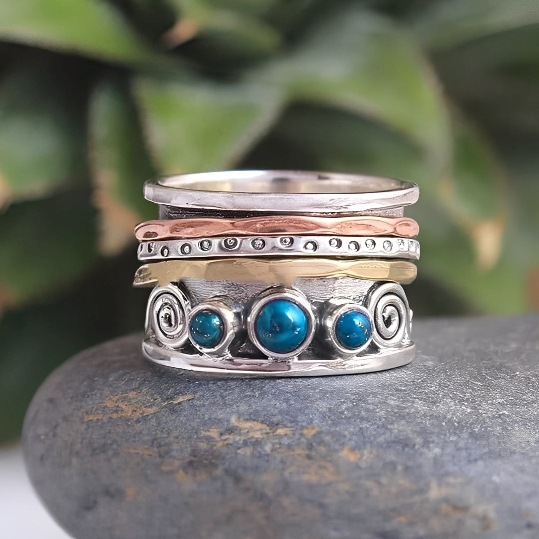 Kaia – Bohemian Meditation Ring Featuring Sapphire