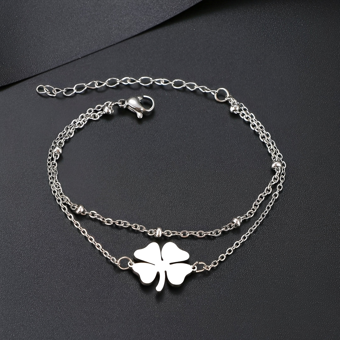 Sanya – Clover bracelet in gold and silver