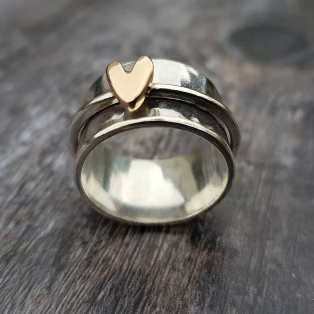 Lanie – Vintage Ring Heart in Silver