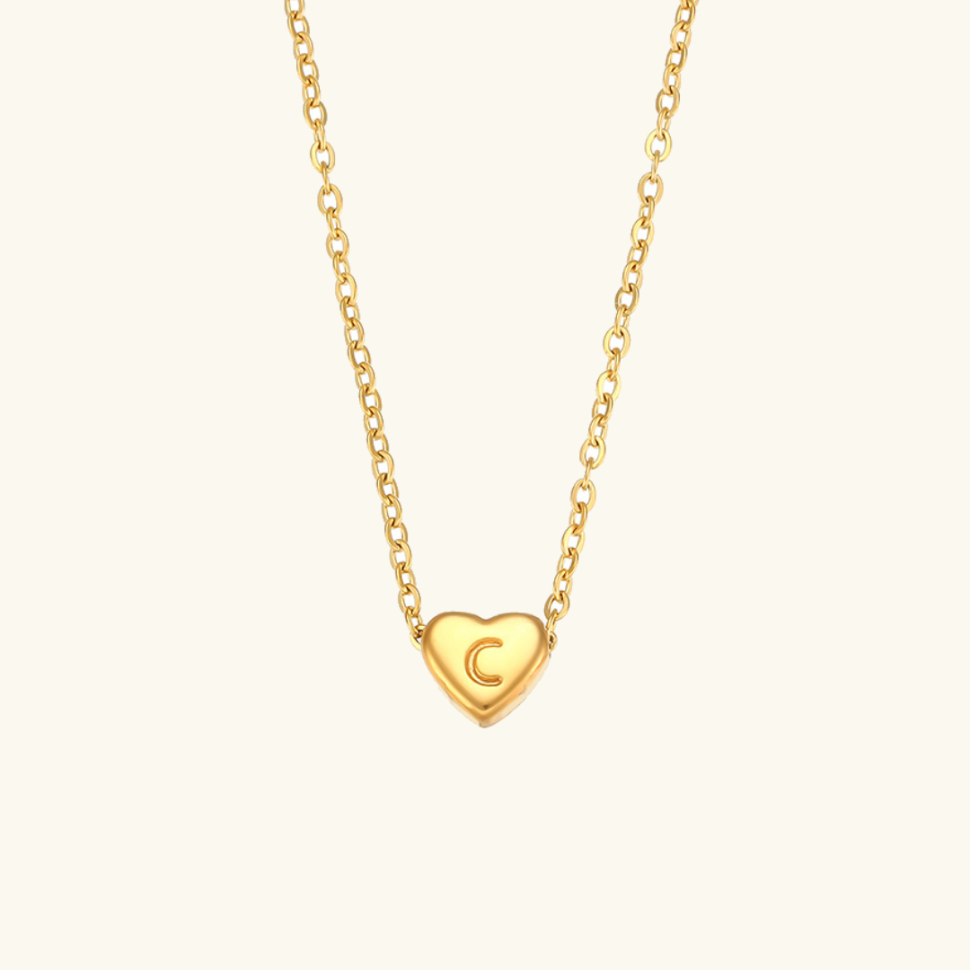 Heart - Initial Gold Necklace