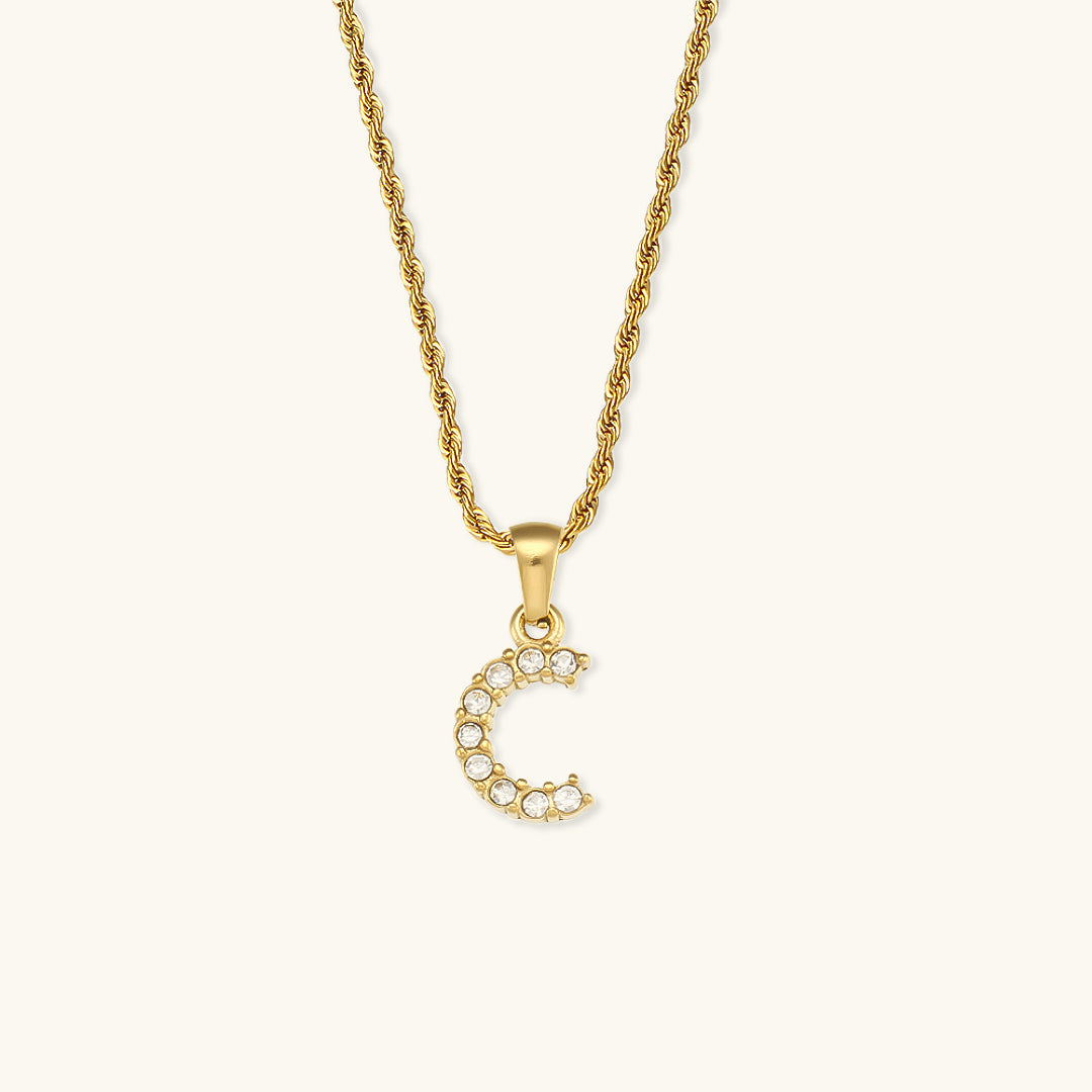 Maeve - Necklace featuring diamonds and letter initials