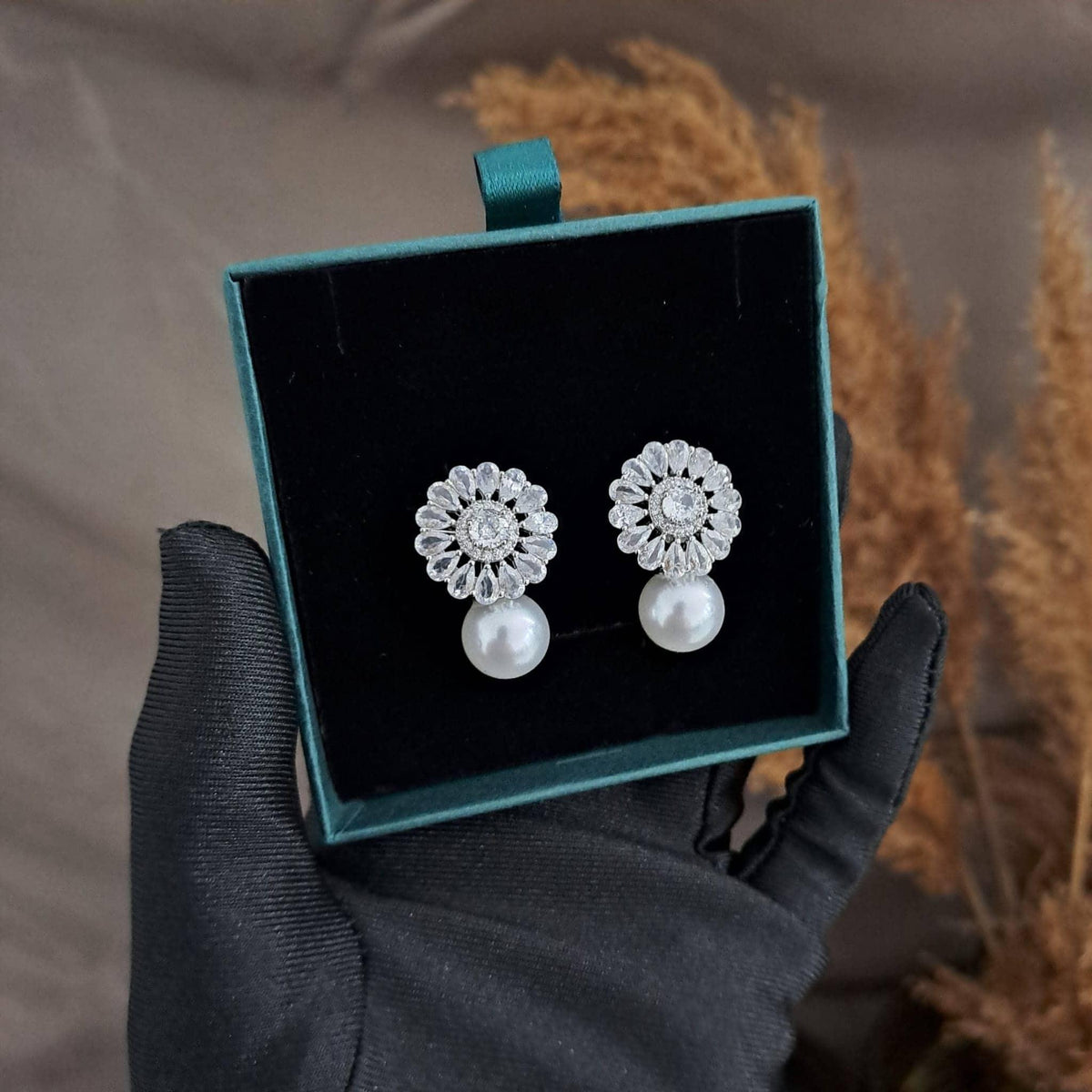 Fiona – Earrings featuring Pearl and Zircon for Women